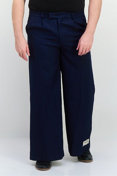 The Giving Movement Men Regular Fit Brand Logo Wide Leg Pants, Navy