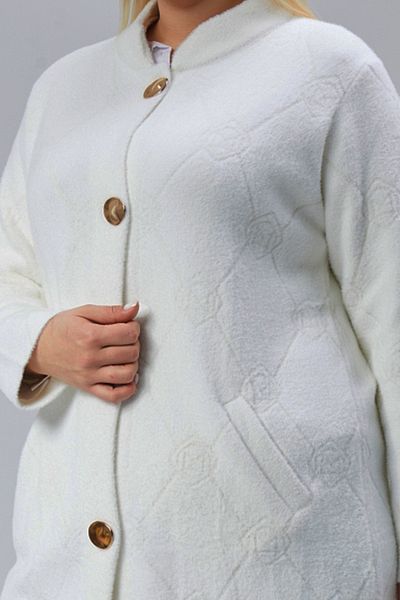Laden Knitwear Coat Large Size Women's Bearded Woolen Very Thick High Quality Mother Long White Winter Cardigan