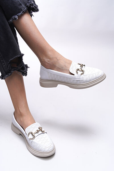 Riccon Mocasini Jintheris pentru femei 0012453 - Piele albă