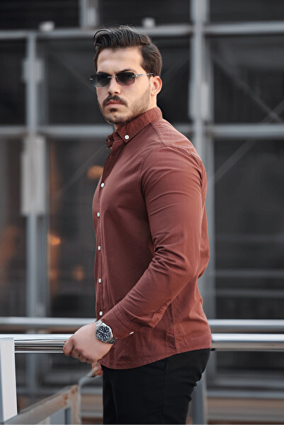 Valiberta York Ленена мъжка риза - Кафе