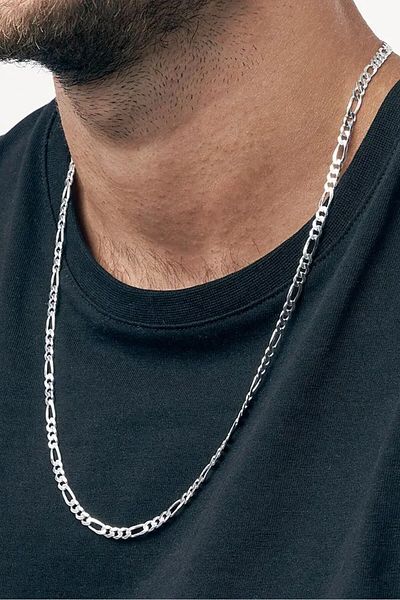 Takı Dükkanı Figaro Model Men's 4 mm Stainless Steel Chain Necklace - eck55k