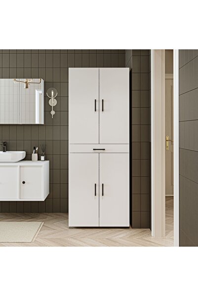 ROOMART Banyo Dolabı Kapaklı Çamaşır Ve Kurutma Makinesi Dolabı 70x185 cm