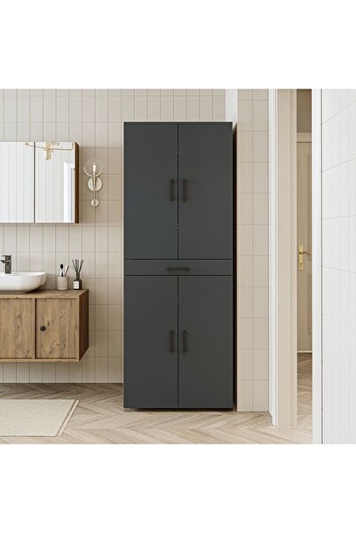 ROOMART Banyo Dolabı Kapaklı Çamaşır Ve Kurutma Makinesi Dolabı 70x185 cm