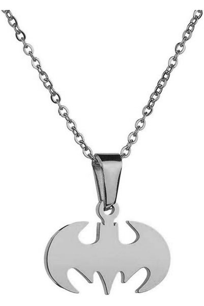 Takı Dükkanı Stainless Steel Unisex Women Men Batman Necklace Non Tarnish