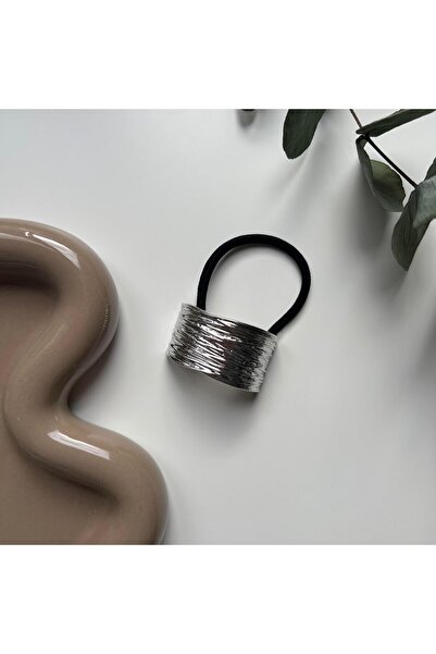 Alice İsstanbul Silver Metal Scrunch Rubber Buckle