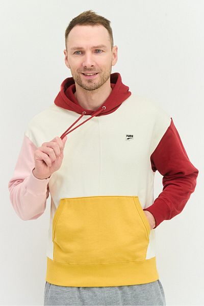 Puma Men Sportswear Fit Long Sleeves Outdoor Sweatshirt, Beige Combo