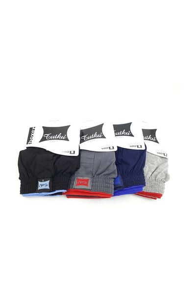 ENTAHA Tutku 4 Pack Ανδρικά Χτενιστά Βαμβακερά Μικτά Χρώματα Boxer Mnt Εσώρουχα
