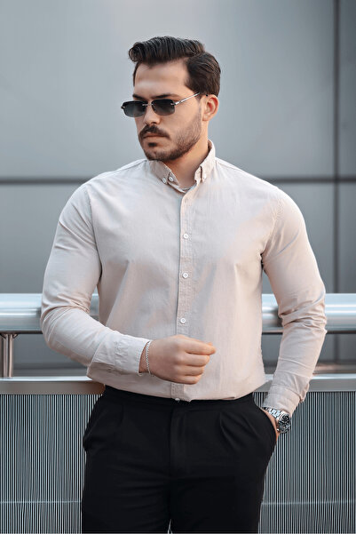 Valiberta Beige York Linen Men's Shirt