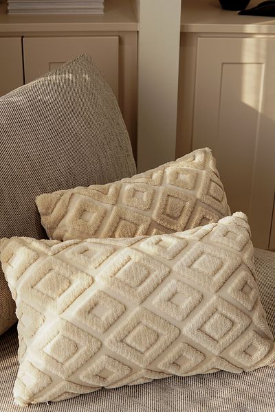 Pilloveland Husă de pernă dreptunghiulară din 2 bucăți „cu două fețe cu același model” brodat cu pumn 50*30 cm - Baklava