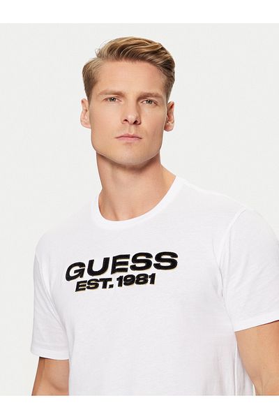 Guess Jeans Tricou alb pentru bărbați cu blugi G011 Guess