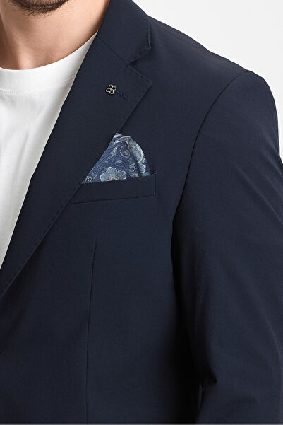 Frappoli Polli Erkek KoyuLacivert Polyamid-Teknik  Esnek Yazlık Serin Tutan Kumaş  SlimFit  2'li Takım Elbise