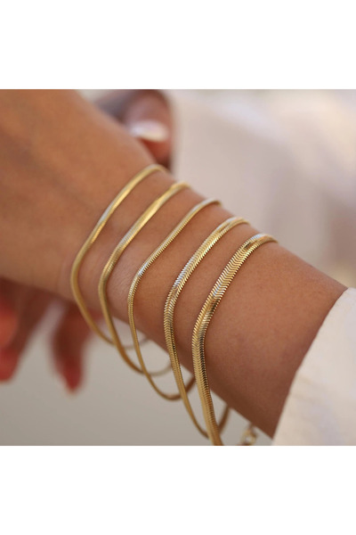 Üresinler Kuyumculuk İtalyan Ezme Balık Sırtı Bileklik Tüm Kalınlıklar