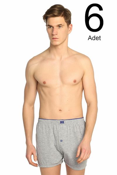 ENTAHA Tutku 6 τεμαχίων με κουμπιά Flat Boxer Combed Smoked για άνδρες