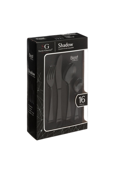 Secret de Gourmet 16-Piece Stainless Steel Shadow Cutlery Set