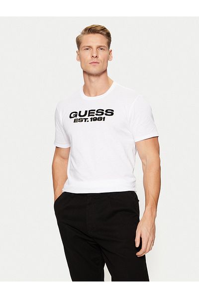 Guess Jeans Tricou alb pentru bărbați cu blugi G011 Guess