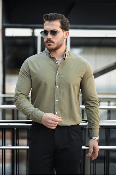 Valiberta York Linen Men's Shirt - Khaki