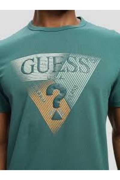 Guess Jeans Tricou verde pentru bărbați Blugi Playera Guess