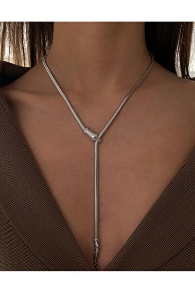 h&b design jewel Çelik Asansörlü Yılan Kolye