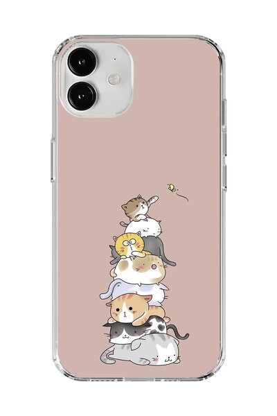 Dali Design iPhone 12 Mini Compatible Transparent Case Kittens 1 Design