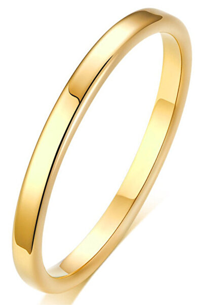 Takı Dükkanı 2mm İnce Parlak Düz Model Erkek Kadın Çelik Alyans Yüzük cl41