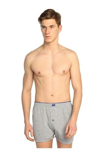 ENTAHA Tutku Ανδρικό χτενισμένο βαμβακερό κουμπιά Flat Boxer Grey Συσκευασία 6