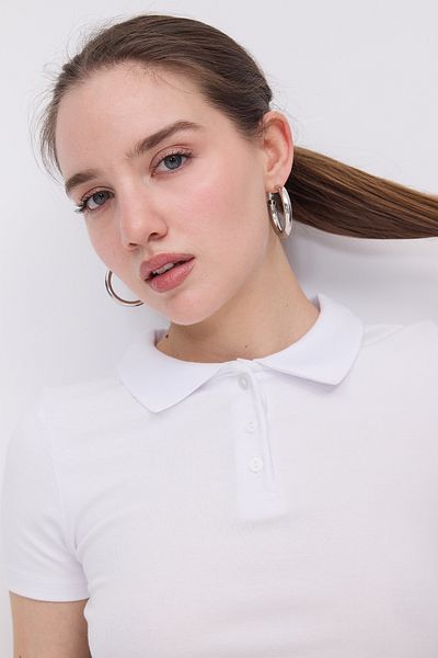 Addax Μπλουζάκι Polo Neck Modal Μοντέλο: P4311