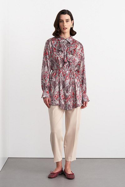 KADRİYE BAŞTÜRK Let's Not Turn Our Red Polly Patterned Shirt Upside down