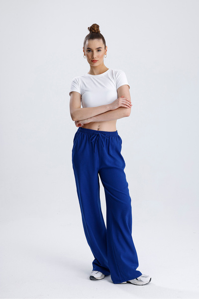 FV Women's Wide Leg Linen Trousers