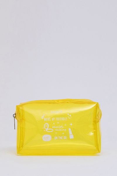 SHAKA Yellow Shk103 Transparent PVC Multi-Purpose Travel & Makeup Bag L:11 W:19 W:10 cm