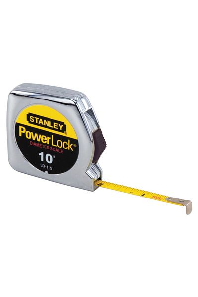 Stanley Corrosion-Resistant Chrome Case Pocket Measuring Tape 10ft x 1/4inch