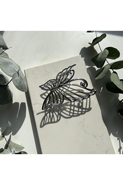 Alice İsstanbul مشبك مزلاج معدني فضي على شكل فراشة