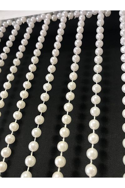 özdeğer home 80X180 White Pearl 1.5cm Spacing Plastic Chain Curtain Bead Curtain Door Curtain