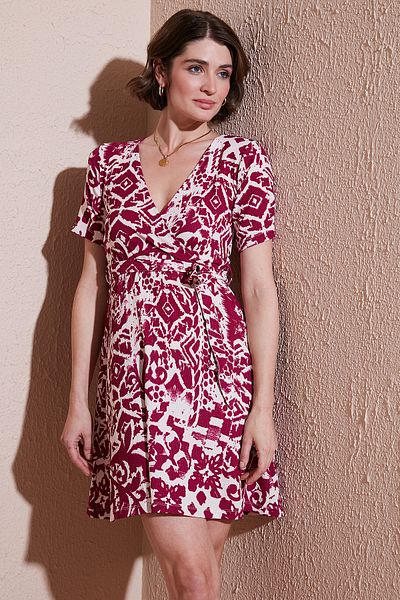 Lela Patterned Double Breasted Collar Regular Fit Dress Dress 5865723S5