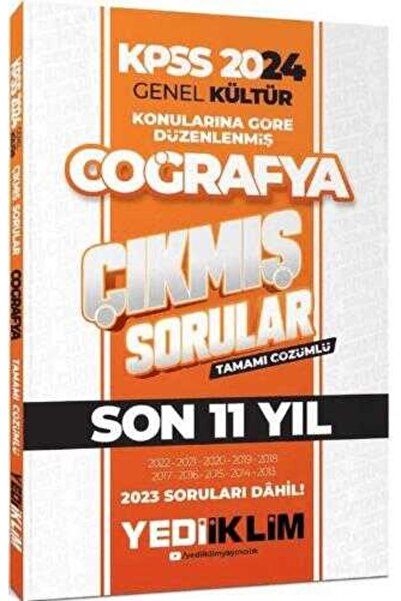 Yediiklim Yayınları 2024 KPSS Genel Kültür Lisans Coğrafya Konularına Göre Ta...