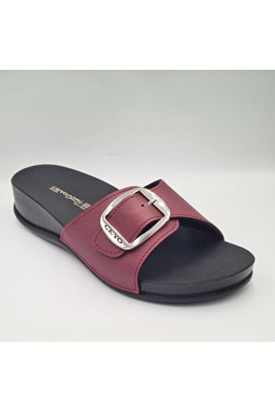 Ceyo Oliva-8 Burgundy Color Anatomical Women's Slippers