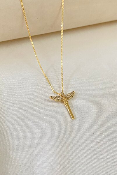 KOBA Altın Kaplama Şık ve Zarif Melek Figürlü Kadın Kolyesi