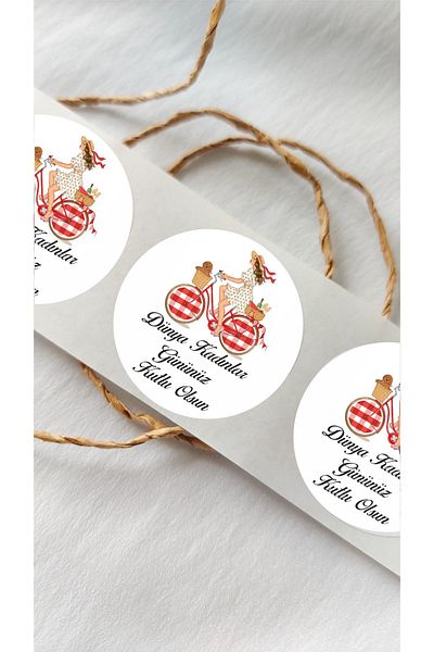 Piksel Grafik Women's Day on a Bicycle Sticker 3X3 cm 70 Pcs - Sticker