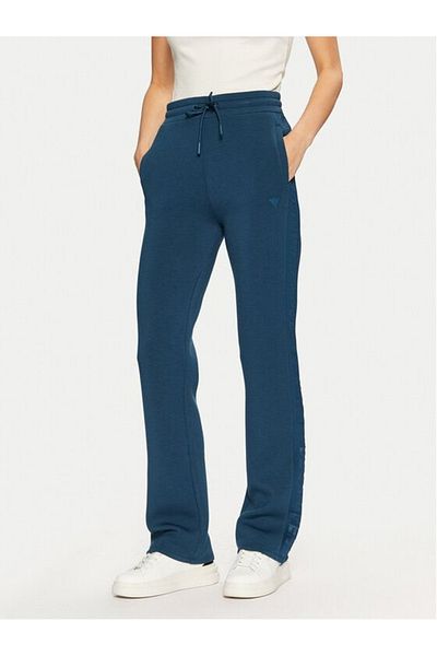 Guess Jeans Γυναικείο μπλε φούτερ με λογότυπο στο πλάι τζιν Guess