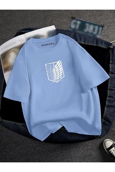 BENROMA 1 προϊόν δώρο για αγορές 6 και άνω Oversize Titan Printed Unisex Tisort Printed