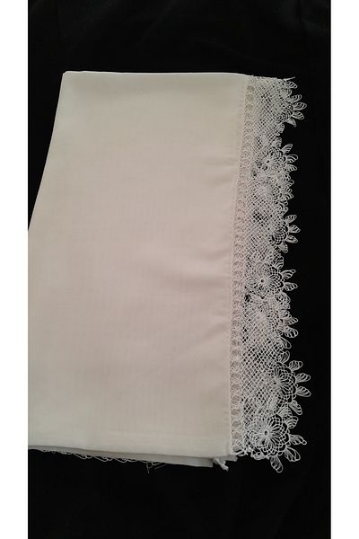 Papatyam Handcrafted Needlepoint Embroidered Chiffon Prayer Cloth Single Edge Write/Cheesecloth/Needlepoint Yemenite/Vintage/Dowry Yemenite