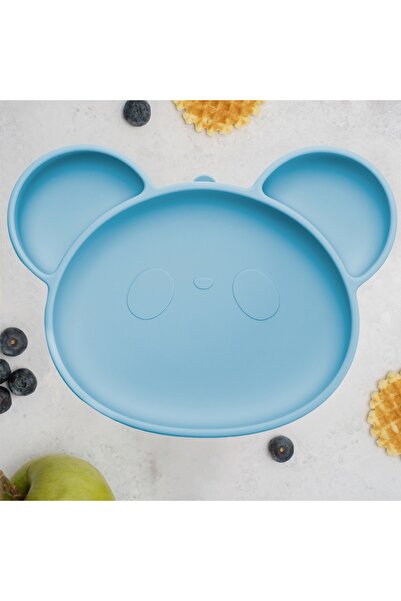 APPEKIDS Farfurie Din Silicon Cu Ventuza, , Panda - Aqua Blue