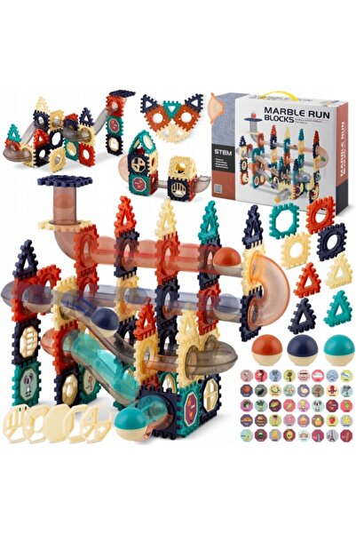 Ricokids Blocuri magnetice cu tobogan si bile, 110 elemente, Ricokids RK-765