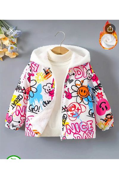 MİLANO KİDS Girl's Printed Woolen Coat