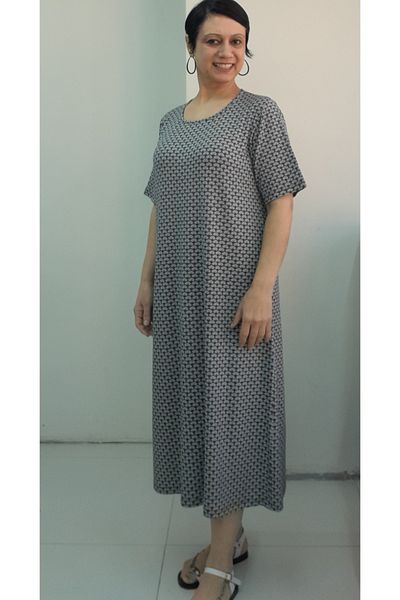 Mertcan Butik Κοντομάνικο Χακί πράσινο Ροζ μικρή καρδιά με στάμπα χτενισμένο βισκόζη φόρεμα