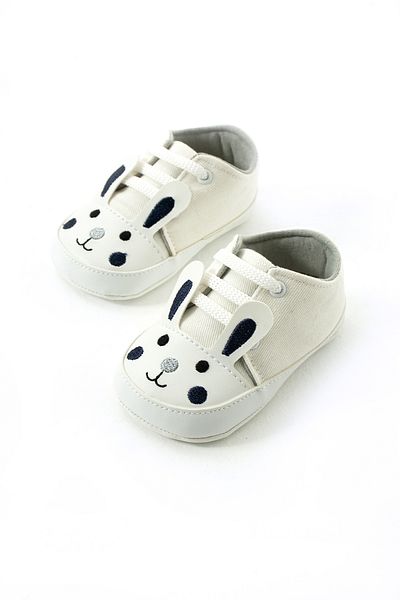yummy kids First Step Lace-Up Rabbit Embroidered Non-Slip Sole Baby Booties