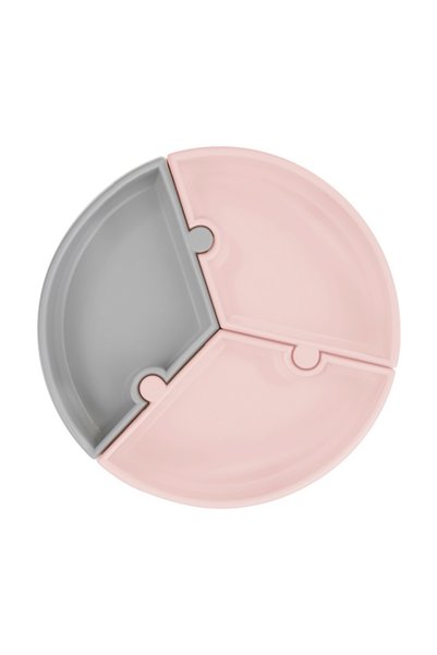 MinikOiOi Farfurie Puzzle Minikoioi, 100% Silicon Premium – Pinky Pink / Powd...