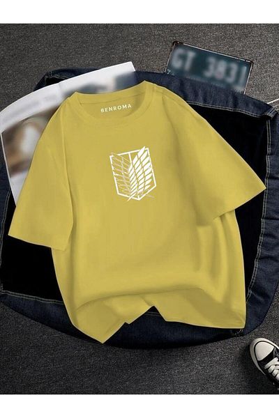 BENROMA 1 προϊόν δώρο για αγορές 6 και άνω Oversize Titan Printed Unisex Tisort Printed