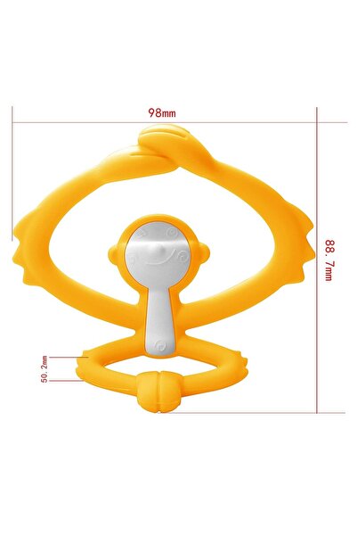 Mombella Silicone Teething Ring, - Yellow Monkey