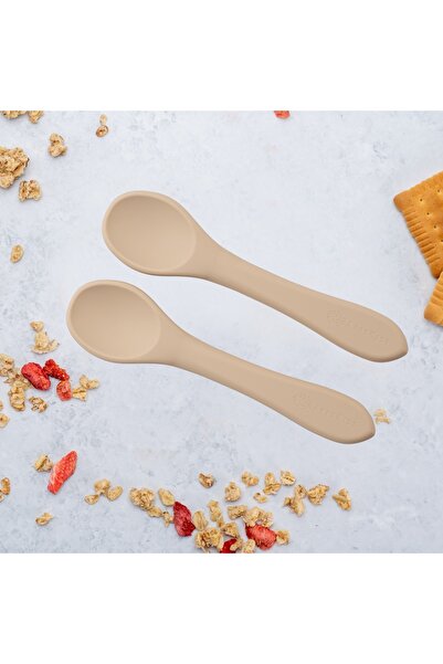 APPEKIDS Set 2 Lingurite din silicon, AppeKids Bubble Beige