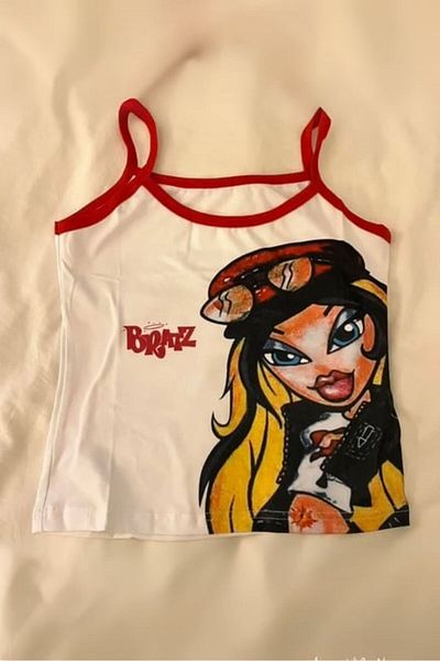 Karakedi Bratz Girls White Red Strappy Crop